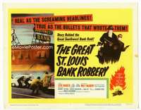r347 GREAT ST LOUIS BANK ROBBERY movie title lobby card '59 Steve McQueen