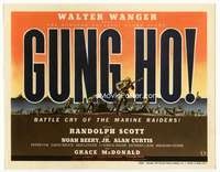r351 GUNG HO movie title lobby card '43 Randolph Scott, Noah Beery Jr