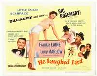 r358 HE LAUGHED LAST movie title lobby card '56 Blake Edwards, Laine