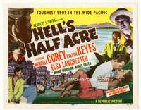 r361 HELL'S HALF ACRE movie title lobby card '54 Evelyn Keyes in Hawaii!