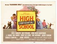 r363 HIGH SCHOOL CONFIDENTIAL movie title lobby card '58 Mamie Van Doren