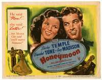 r367 HONEYMOON movie title lobby card '47 Shirley Temple, Guy Madison