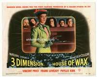 r068 HOUSE OF WAX movie lobby card #4 '53 3-D, cool Bronson head!