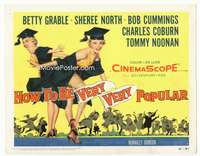 r370 HOW TO BE VERY, VERY POPULAR movie title lobby card '55 Betty Grable