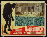 r070 HUNCHBACK OF NOTRE DAME movie lobby card R46 by cathedral!