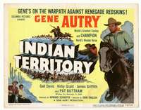 r381 INDIAN TERRITORY movie title lobby card '50 Gene Autry, Gail Davis