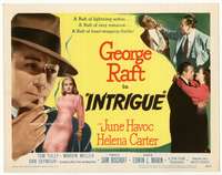 r383 INTRIGUE movie title lobby card '47 George Raft, film noir!