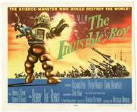 r384 INVISIBLE BOY movie title lobby card '57 Robby the Robot, sci-fi!