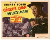 r387 JADE MASK movie title lobby card '44 Sidney Toler as Charlie Chan