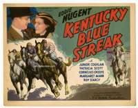 r392 KENTUCKY BLUE STREAK movie title lobby card '35 art of horse racing!
