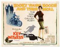 r395 KEY WITNESS movie title lobby card '60 Dennis Hopper on motorcycle!