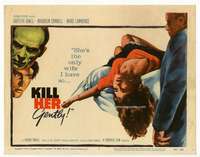 r396 KILL HER GENTLY movie title lobby card '58 English noir, cool image!