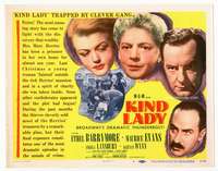 r397 KIND LADY movie title lobby card '51 Ethel Barrymore, John Sturges