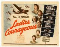 r407 LADIES COURAGEOUS movie title lobby card '44 Young, Diana Barrymore