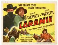 r419 LARAMIE movie title lobby card '49 Charles Starrett, Smiley Burnette