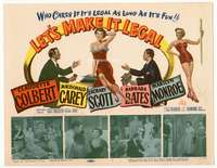r427 LET'S MAKE IT LEGAL movie title lobby card '51 early Marilyn Monroe!