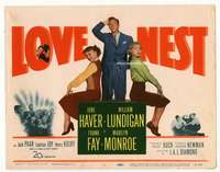 r439 LOVE NEST movie title lobby card '51 sexy Marilyn Monroe, June Haver