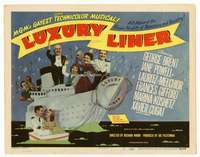 r442 LUXURY LINER movie title lobby card '48 George Brent, Jane Powell