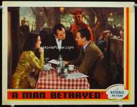 r103 MAN BETRAYED movie lobby card '41 John Wayne, Frances Dee