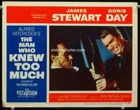 r104 MAN WHO KNEW TOO MUCH movie lobby card #3 '56 Hitchcock, Stewart