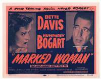 r449 MARKED WOMAN movie title lobby card R56 Bette Davis, Humphrey Bogart