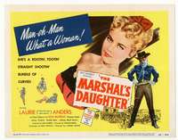 r450 MARSHAL'S DAUGHTER movie title lobby card '53 sexy Laurie Anders!