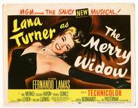 r455 MERRY WIDOW movie title lobby card '52 sexy Lana Turner, Lamas