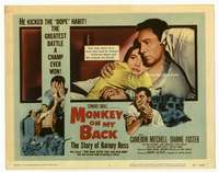 r464 MONKEY ON MY BACK movie title lobby card '57 Mitchell, drug classic!