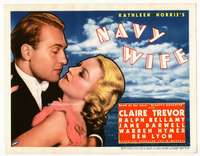 r484 NAVY WIFE movie title lobby card '35 Claire Travor, Ralph Bellamy