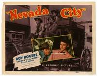 r485 NEVADA CITY movie title lobby card '41 Roy Rogers, Gabby Hayes