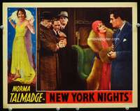r126 NEW YORK NIGHTS movie lobby card R38 pretty Norma Talmadge!