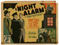 r487 NIGHT ALARM movie title lobby card '34 firefighter Bruce Cabot!