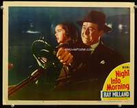 r128 NIGHT INTO MORNING movie lobby card #4 '51 alcoholic Ray Milland!