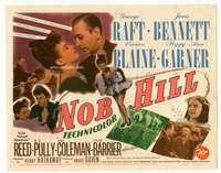 r491 NOB HILL movie title lobby card '45 George Raft, Joan Bennett