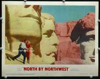r132 NORTH BY NORTHWEST movie lobby card #5 '59 Grant on Mt. Rushmore!