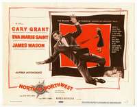 r493 NORTH BY NORTHWEST movie title lobby card '59 Cary Grant, Hitchcock