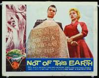r134 NOT OF THIS EARTH movie lobby card '57 cool tombstone!