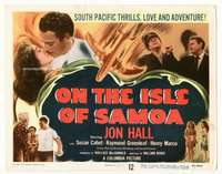 r498 ON THE ISLE OF SAMOA movie title lobby card '50 Jon Hall, Susan Cabot