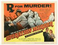 r500 OPERATION MURDER movie title lobby card '57 Tom Conway, Sandra Dorne