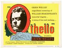 r501 OTHELLO movie title lobby card '55 Orson Welles, William Shakespeare