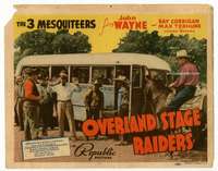 r505 OVERLAND STAGE RAIDERS movie title lobby card '38John Wayne,Mesquiteers