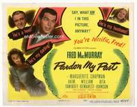 r510 PARDON MY PAST movie title lobby card '45 Fred MacMurray, Chapman