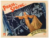 r146 PARIS IN SPRING movie lobby card '35 Mary Ellis & cool deco art!