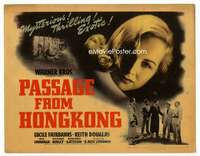 r512 PASSAGE FROM HONG KONG movie title lobby card '41 Lucile Fairbanks