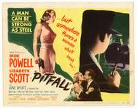 r521 PITFALL movie title lobby card '48 Dick Powell, Lizabeth Scott