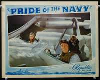 r152 PRIDE OF THE NAVY movie lobby card '39 pilot James Dunn w/monkey!