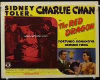 r531 RED DRAGON movie title lobby card '45 Sidney Toler as Charlie Chan!
