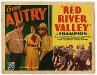 r533 RED RIVER VALLEY movie title lobby card '36 heroic Gene Autry!