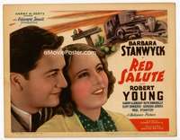 r534 RED SALUTE movie title lobby card '35 Barbara Stanwyck, Robert Young