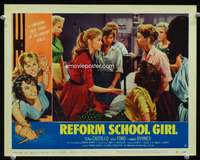 r162 REFORM SCHOOL GIRL movie lobby card #6 '57 girls in dormitory!